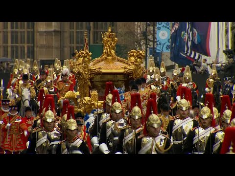 The King departs from Westminster Abbey, heads back to Buckingham Palace