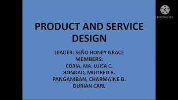 PRODUCT AND SERVICE DESIGN