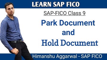 SAP FICO CLASS-9 Parking and Hold Document