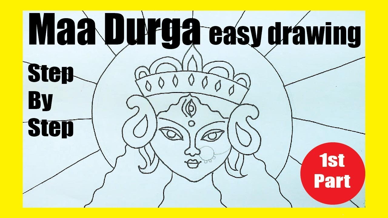 Maa Durga Drawing / Durga Puja easy drawing / Easy Maa Durga drawing / Durga drawing / Easy Durga