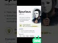 Spurious का क्या मतलब होता है #viral #trending #shorts #education