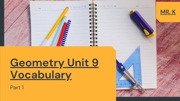 Geometry Unit 9 Vocabulary Part 1 Video~ Pythagorean
