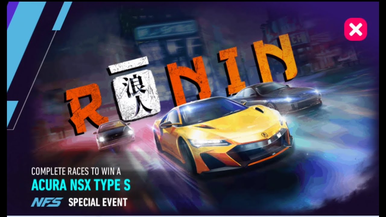 NFS No Limits | NFSNL | Walkthrough: Ronin | Acura NSX Type S | 0 gold spent | Day 5 Onryo