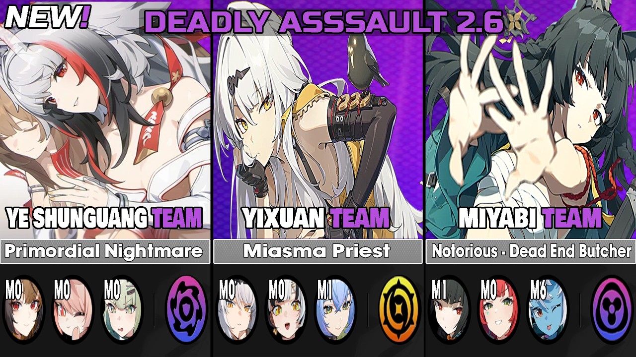 NEW!! Ye Shun­guang, Miyabi & Yixuan Team Deadly Assault 9 Star Clear | Zenless Zone Zero 2.6
