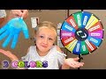 Mystery Wheel of Slime Gloves Challenge! 3 Colors of Glue Switch Up!!!