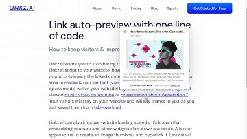 Live link preview on hover with Linkz.ai