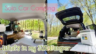 What's In My SANTA FE Camper / Solo SUV Car Camping Gear & No Build Setup