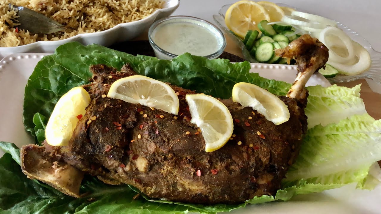 Mutton Raan Rice Mutton leg Roast Recipe’EID special Raan Roast with Rice’mutton ...