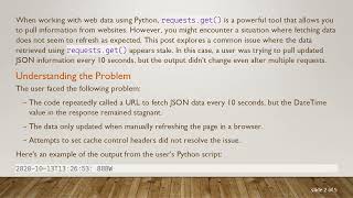 How to Fix requests.get() Not Refreshing the Page in Python