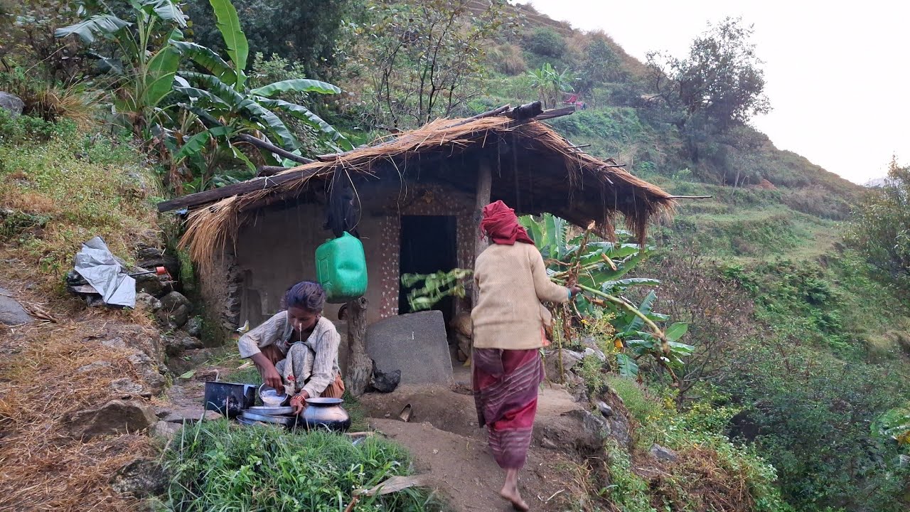 This is Himalayan Nepali Village Traditional Lifestyle | Heavy Rain Session Best Complication Video