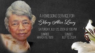 Homegoing Service for Mary Alice Leary
