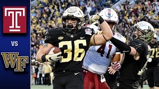 Wake Forest vs. Temple Military Bowl Highlights (2016)