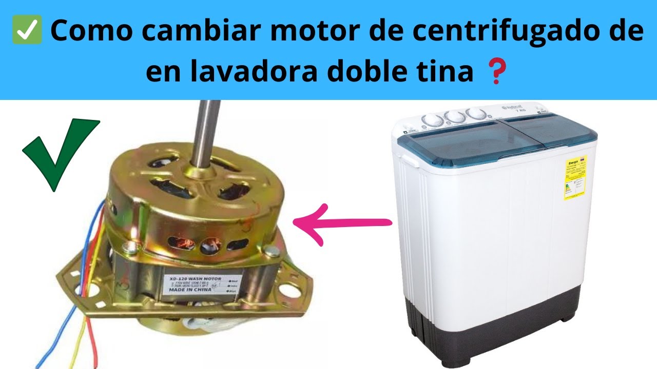Como cambiar motor de centrifugado de en lavadora doble tina - YouTube