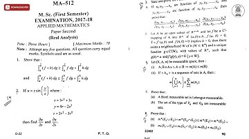 MSC 1ST SEM APPLIED MATHEMATICS REAL ANALYSIS 2018 | MJPRU