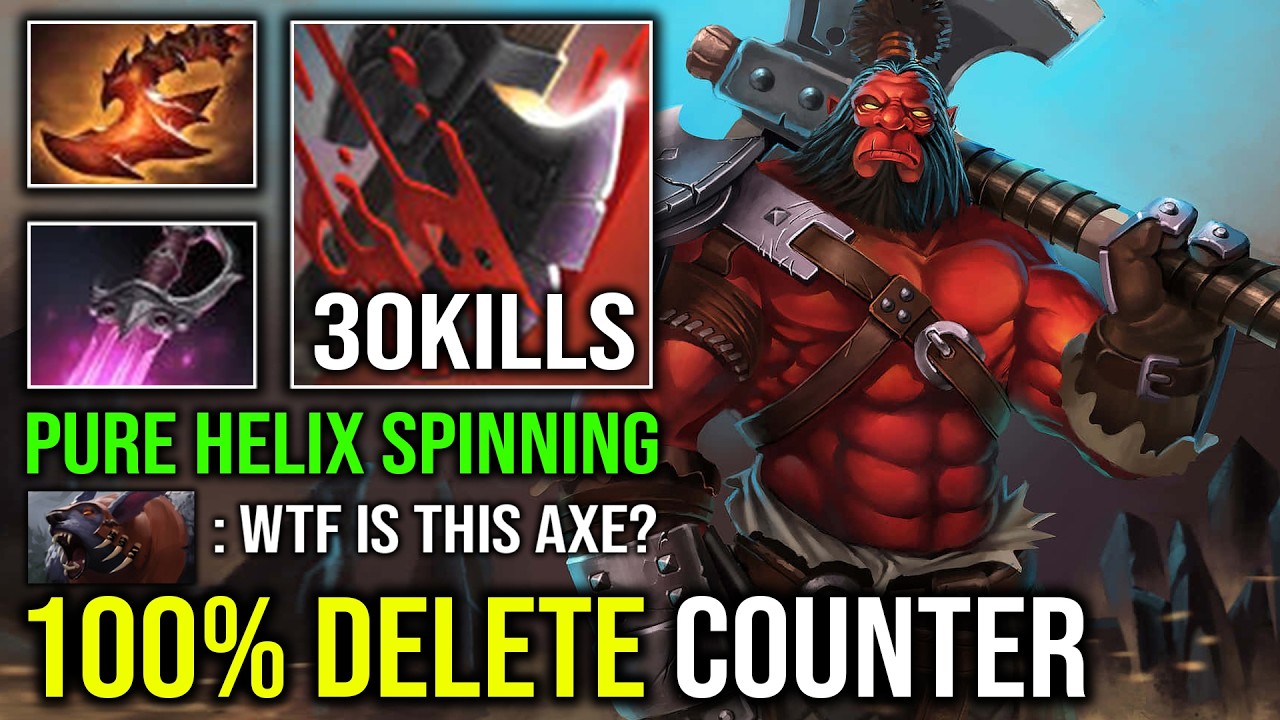 How to Offlane Axe Against Hard Counter Ursa with 100% Pure Helix Spinning 70 Max Stack Dota 2