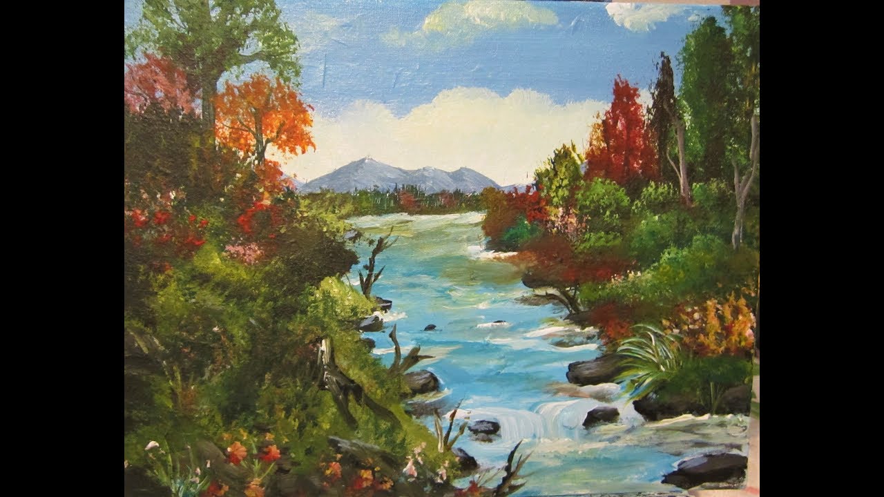 Landscape Acrylic Painting for Adults demonstration - YouTube