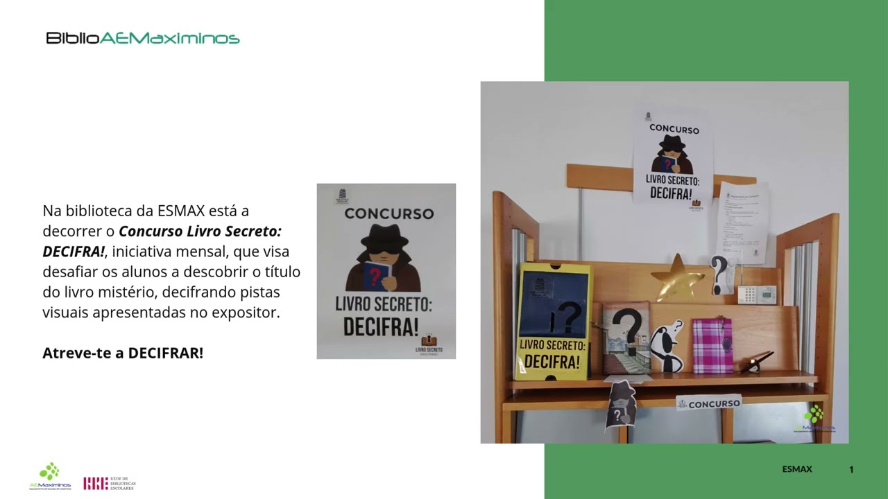 Concurso Livro Secreto: DECIFRA! | março - ESMAX
