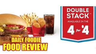 Double Stack 4 for $4 Deal Review - Wendy's New Value Meal Unwrapping #foodreview