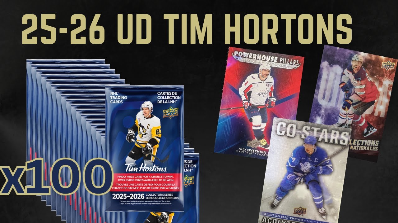 🔥🏒Opening 100 PACKS of 2025-26 Upper Deck Tim Hortons Hockey Cards (MASSIVE PULLS!!)🏒🔥