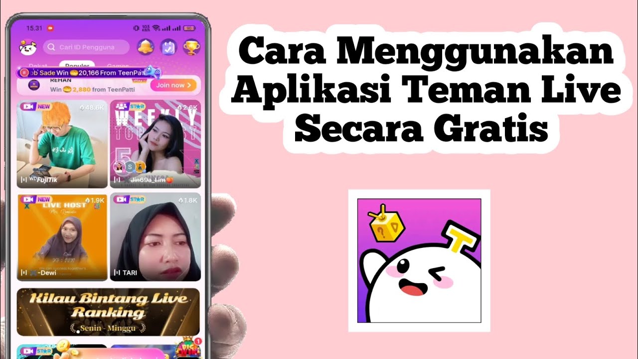 Cara Menggunakan Aplikasi Teman Live | Cara Pakai Aplikasi Teman Live