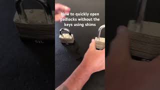 762. How to open padlocks quick & easy without keys | Simple bypass method use shims on the shackle