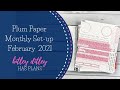 February 2021 Monthly Set-up | Plum Paper 7x9 Hourly | Ft. Monarch Plans