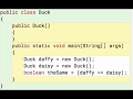 Java Objects 9: Checking if two objects are == (result is false)