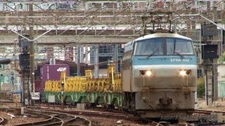 JR貨物 EF66 102号機+チキ5500形6B+コキ5B 貨物列車8867レ 広島→横川 2013.5