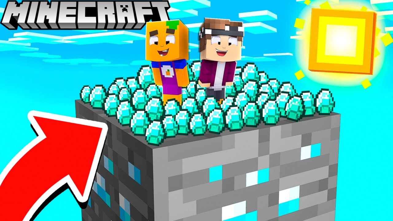 DIAMANTEN FINDEN AUF 1 BLOCK IN MINECRAFT!