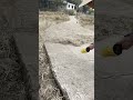 Yellow blower cleans cement ground, amazing effect
