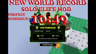 TDX SOLO ELITE MOD SPEEDRUN DESERTED ISLAND WORLD RECORD 10:49 | TOWER DEFENSE X