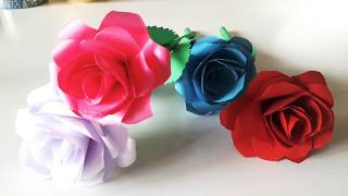 Kağıttan Gül Nasıl Yapılır - Kağıttan Çiçek Yapımı - How to Make Paper Roses