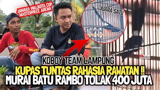 INI RAHASIA❗MURAI BATU RAMBO TOLAK TAWARAN 400 JUTA ❓😱  KUPAS TUNTAS RAWATAN & SETINGAN JUARA🔥