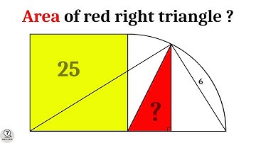 Area of Right Triangle | Square and Quarter Circle problem | Advanced math problems | Mathematics
