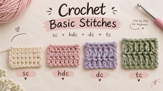 Crochet basic stitches for beginners | Step by Step | Petal Nest |