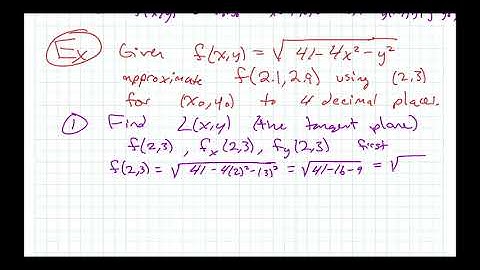Math 4C Section 4.4 Tangent Planes and Linear Approximation