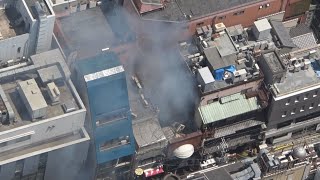 大阪・ミナミで店舗火災 けが人なし、一時騒然