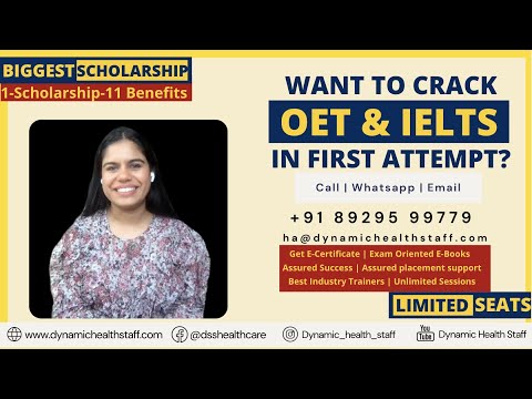 BIGGEST SCHOLARSHIP | OET | IELTS | Sponsored By Dynamic Academy | For Scholarship +91 8929599779