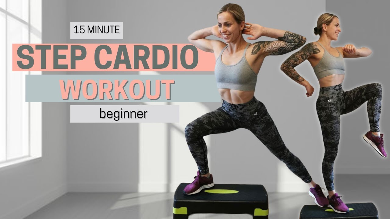 15 min STEP AEROBICS CARDIO WORKOUT for Beginners | Low Impact - YouTube