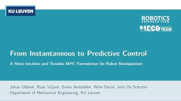 A More Intuitive and Tunable MPC Formulation for Robot Manipulators