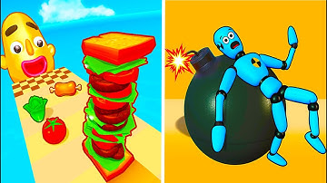 Sandwich Runner Vs Puppet Bone Smashing 🐸🐸🐸 Walkthrough All New Max Update Mobile Gameplay OP3528