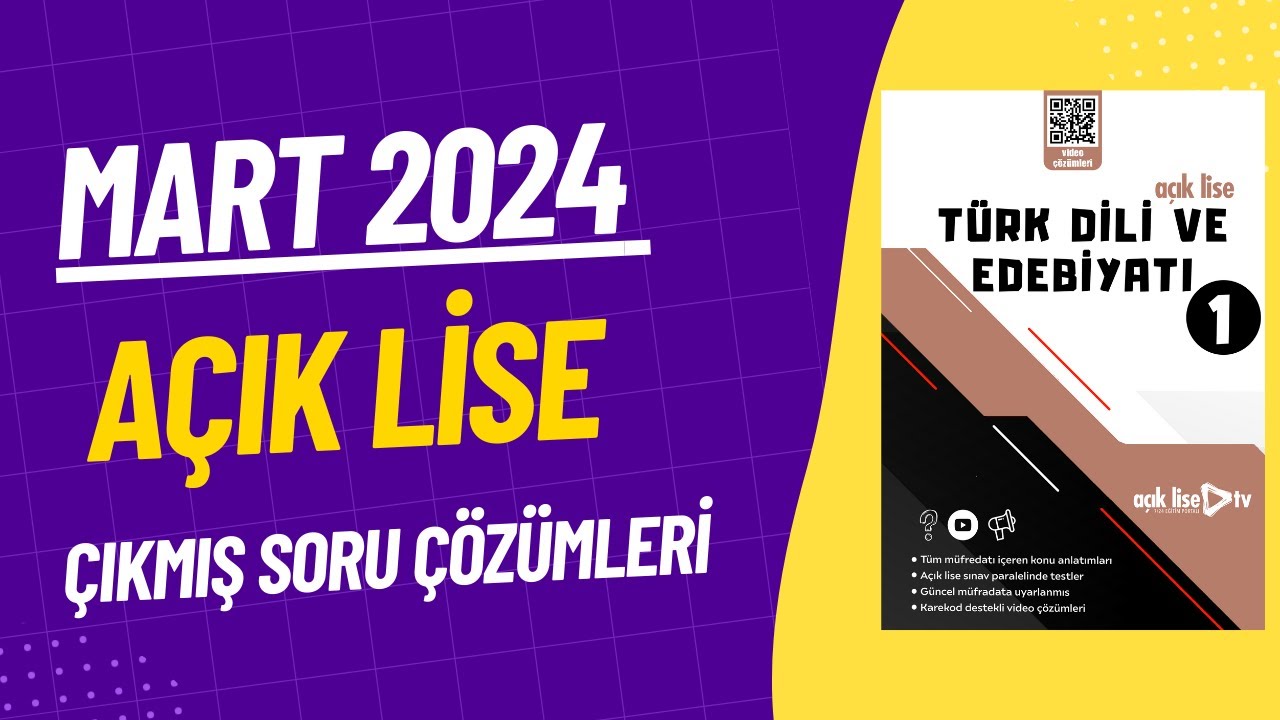 Açık Lise Çıkmış Sorular - Mart 2024 - Türk Dili ve Edebiyatı 1