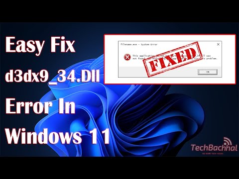 How to Fix d3dx9_34.Dll Error in Windows 11 [Guide]