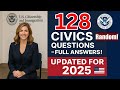128 Civics Questions for U.S. Citizenship Test 2025 | USCIS Naturalization Interview Practice #n400