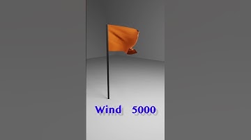 Flan animation with wind power 500-10000 #3d #blender #animation