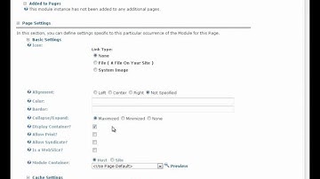 Module Settings Overview