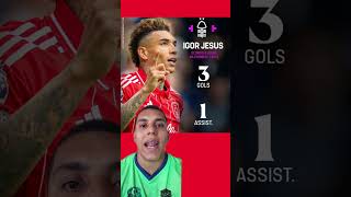 Igor Jesus segue cravando ⚽️🥅 #Futebol #PremierLeague #Gol #IgorJesus #NottinghamForest