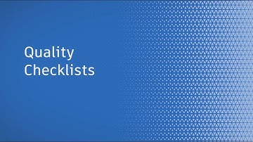 How to set up: Quality Checklists