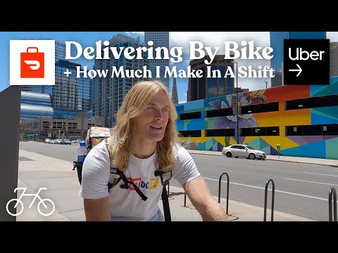 delivering uber eats on a bike
