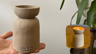 Seramik mumluk yapımı/ Ceramic candle holder making at home/ Pottery ideas